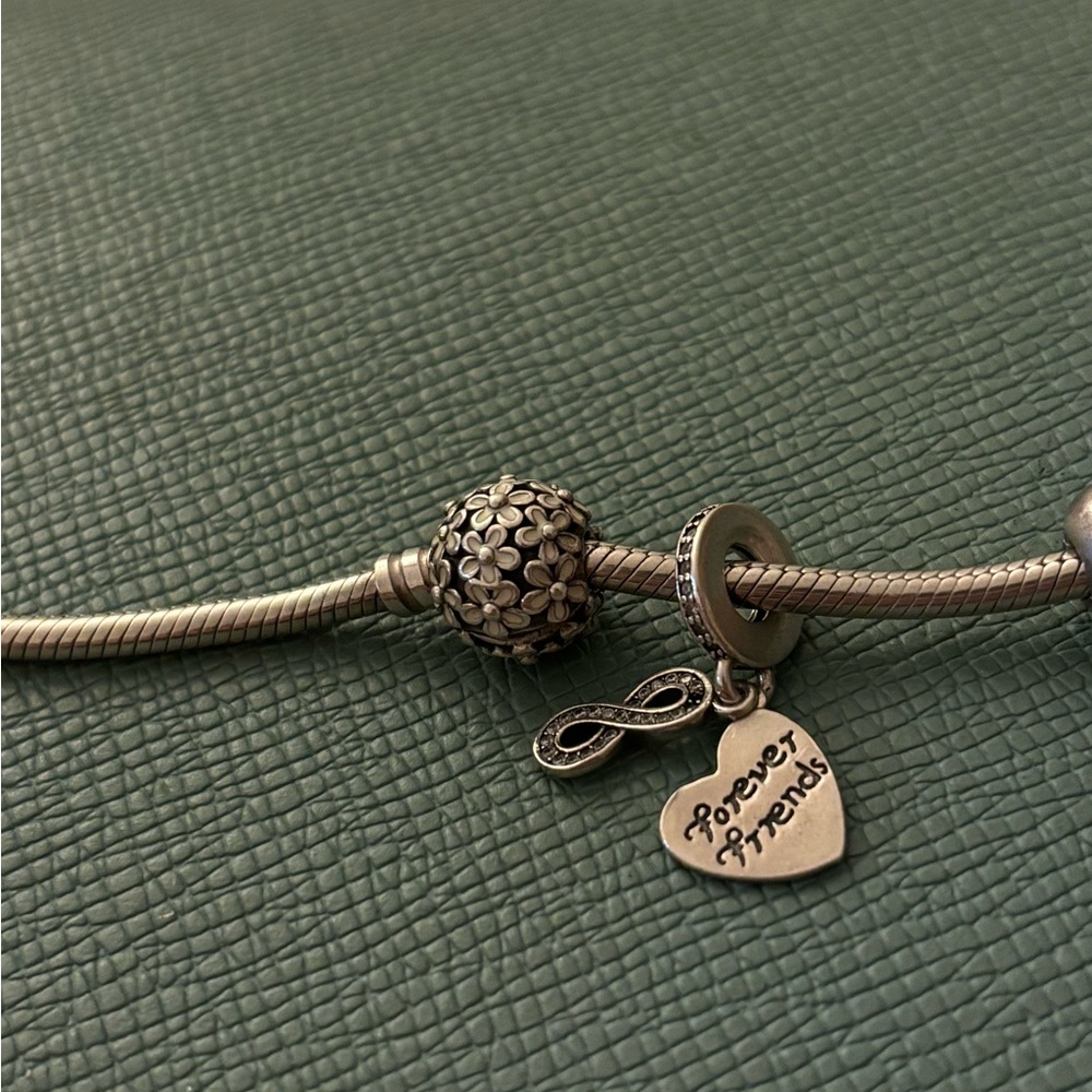 Pandora friends forever silver charm